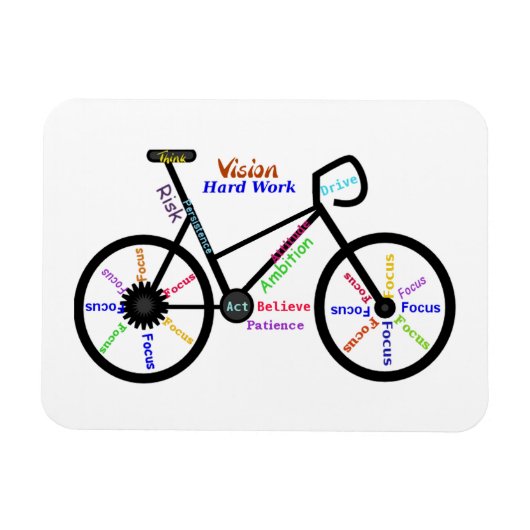Magnet Flexible Mots Motivationnels, Vélo, Cyclisme, Vélo Femmes (Horizontal)