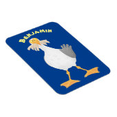 Magnet Flexible Mouette drôle avec frites dessin animé (Côté Droit)