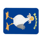 Magnet Flexible Mouette drôle avec frites dessin animé (Horizontal)