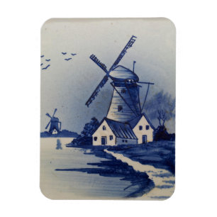 Magnet Flexible Moulin blanc blanc blanc vintage