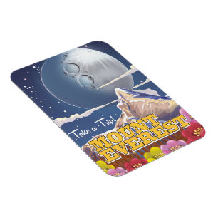 Magnet Flexible Mount Everest Cartoon travel poster