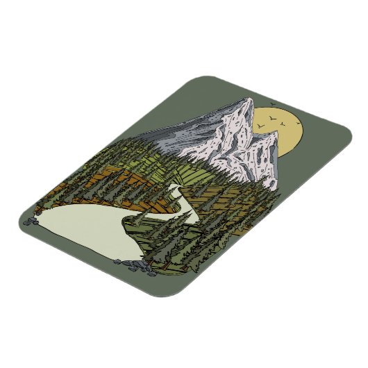 Magnet Flexible Mountain Lake Serenity : Sunset Adventure Attend (Côté Gauche)