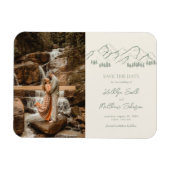 Magnet Flexible Mountain Outdoor Sage Green Wedding Enregistrer La (Horizontal)