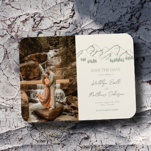 Magnet Flexible Mountain Outdoor Sage Green Wedding Enregistrer La