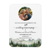 Magnet Flexible Mountain Pine 19 Wedding Anniversary Save the Date (Vertical)