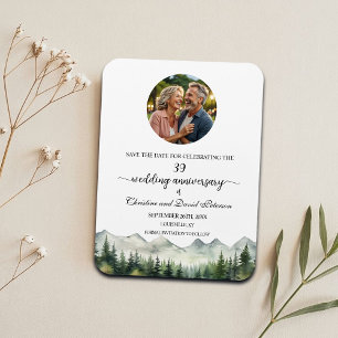 Magnet Flexible Mountain Pine 39 Anniversaire du Mariage Enregistr