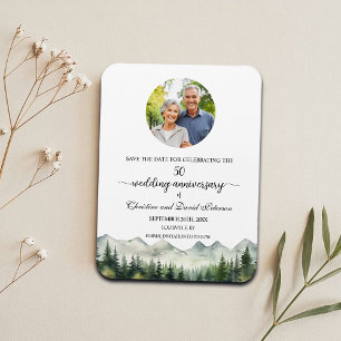 Magnet Flexible Mountain Pine 50 Anniversaire du Mariage Enregistr