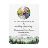 Magnet Flexible Mountain Pine 70e Anniversaire de Mariage Save the (Vertical)