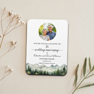 Magnet Flexible Mountain Pine 75e Anniversaire de Mariage Enregist