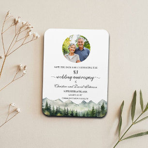 Magnet Flexible Mountain Pine 83 Anniversaire de Mariage Enregistr
