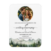 Magnet Flexible Mountain Pine Wedding Anniversary Save the Date (Vertical)