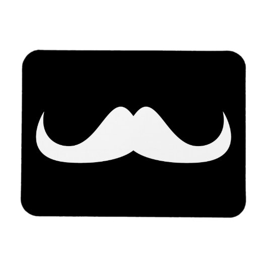 Magnet Flexible Moustache cool blanc Handlebar sur noir (Horizontal)
