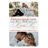 Magnet Flexible Mr And Mrs First Christmas Photo Collage Wedding (Vertical)