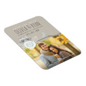 Magnet Flexible Mr & Mrs Blue Mariage Owls Enregistrer La Date Pho (Côté Droit)