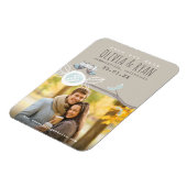 Magnet Flexible Mr & Mrs Blue Mariage Owls Enregistrer La Date Pho (Côté Gauche)