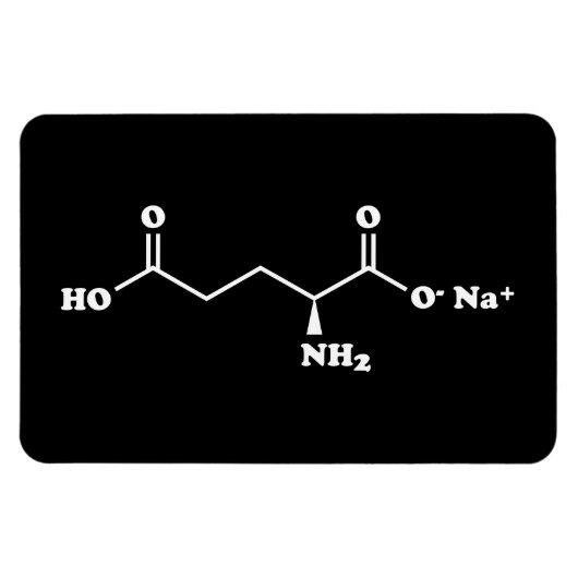 Magnet Flexible MSG Monosodium Glutamate Molecule Formule chimique (Horizontal)