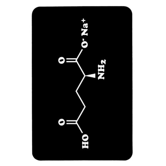 Magnet Flexible MSG Monosodium Glutamate Molecule Formule chimique (Vertical)