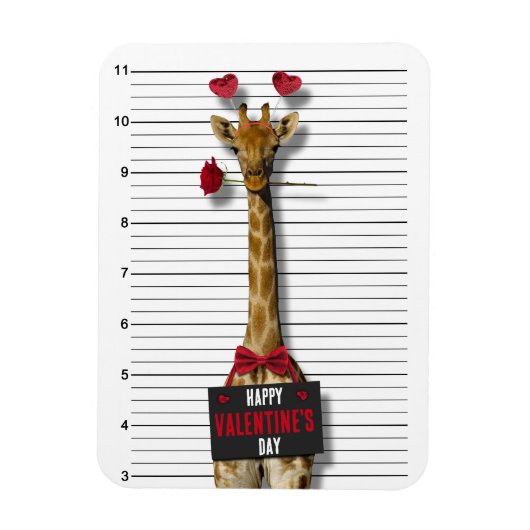 Magnet Flexible Mugshot Guilty Giraffe Drôle Heureuse Sainte-Valen (Vertical)