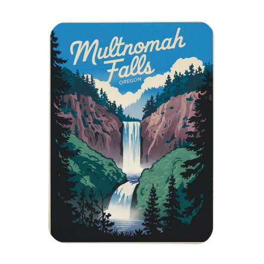 Magnet Flexible Multnomah Falls vintage (Vertical)