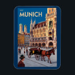 Magnet Flexible Munich Germany Marienplatz Travel Art Vintage<br><div class="desc">Munich retro vector travel design. From Marienplatz to Oktoberfest,  it’s a must-visit destination full of German heritage and vibrant urban life.</div>