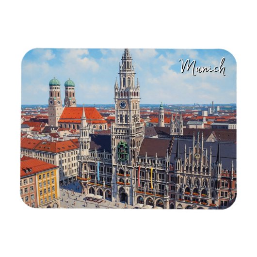 Magnet Flexible Munich Marienplatz Allemagne (Horizontal)