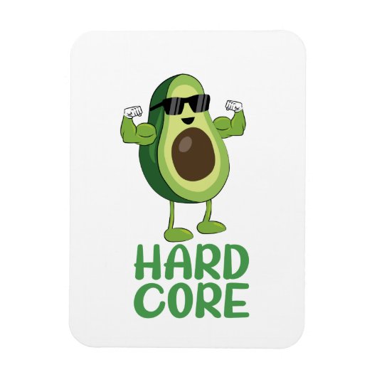 Magnet Flexible Musculaire Hardcore Avocado drôle (Vertical)
