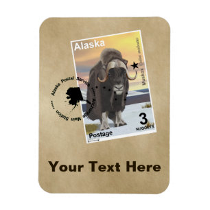 Magnet Flexible Muskox Stamp Souvenir