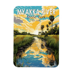 Magnet Flexible Myakka River State Park Floride Travel Art Vintage
