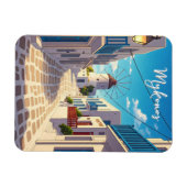 Magnet Flexible Mykonos Path Grèce Cyclades Travel (Horizontal)