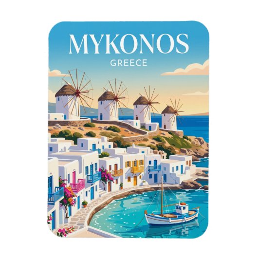 Magnet Flexible Mykonos Town Grèce (Vertical)