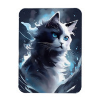 Mystique Kitten noir et blanc | Chat d'aquarelle