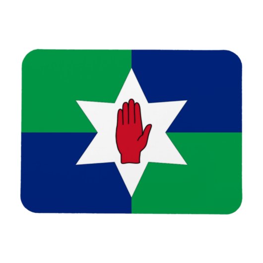 Magnet Flexible N. Irlande - Étoile sur vert et bleu (Horizontal)