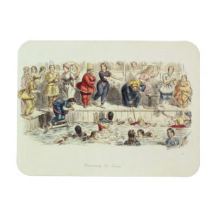 Magnet Flexible Nageant pour des dames, 1844 (litho)