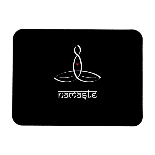 Magnet Flexible Namaste - Style sanskrit blanc (Horizontal)