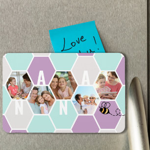 Magnet Flexible Nana 5 Collage photo 4 Lettres Jolie Nid d'abeille