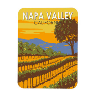 Magnet Flexible Napa Valley California Travel Art Vintage