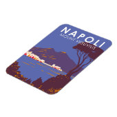 Magnet Flexible Naples Mont Vesuvius Travel Art Vintage (Côté Gauche)