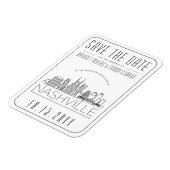 Magnet Flexible Nashville Mariage Styliszed Skyline Enregistrer la (Côté Gauche)