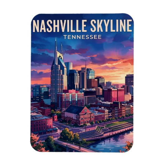 Magnet Flexible Nashville Skyline USA (Vertical)