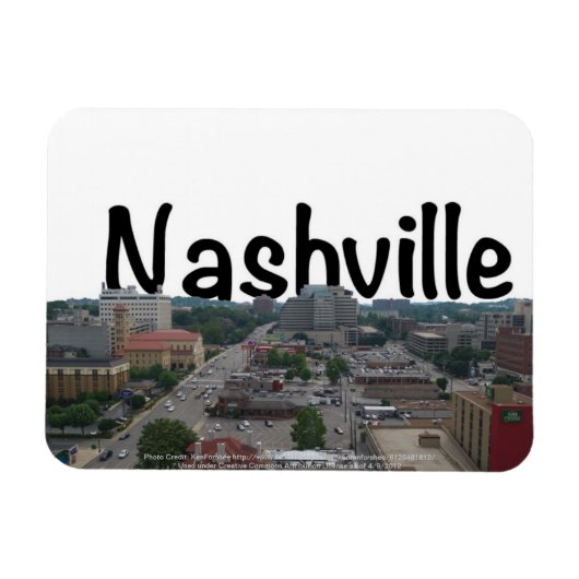 Magnet Flexible Nashville TN Skyline avec Nashville dans le ciel (Horizontal)