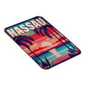 Magnet Flexible Nassau Bahamas Retro Sunset Souvenir 1950 (Côté Droit)