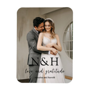 Magnet Flexible Natasha Photo Monogramme Mariage moderne