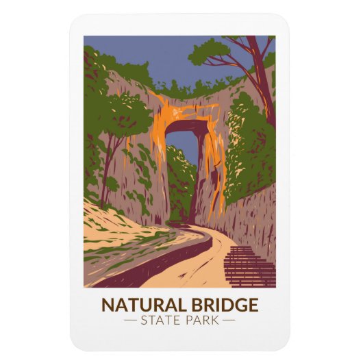 Magnet Flexible Natural Bridge State Park Virginia Vintage (Vertical)