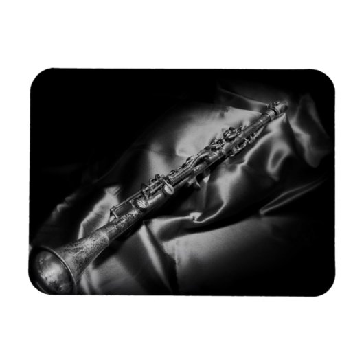 Magnet Flexible Nature morte de clarinette ancienne, N&B (Horizontal)