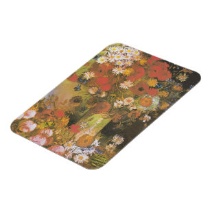 Magnet Flexible Nature morte florale de Van Gogh Red Poppies & Ros