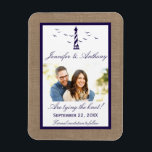Magnet Flexible Nautical Lighthouse Wedding Photo Save The Date<br><div class="desc">Celebrate in style with these stylish and very trendy wedding save the date magnets. This design is easy to personalize with your special event wording and your guests will be thrilled when they receive these fabulous magnets.</div>