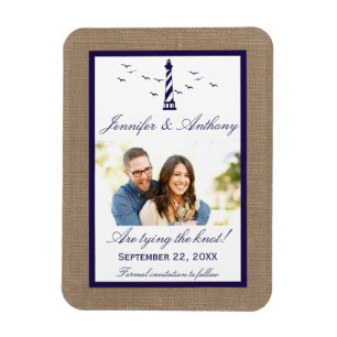 Magnet Flexible Nautical Lighthouse Wedding Photo Save The Date