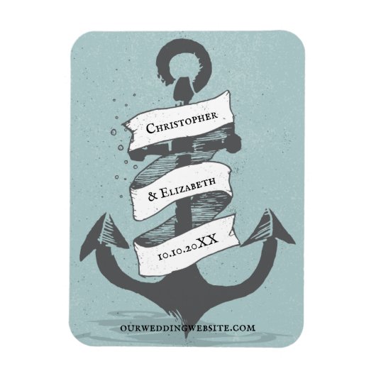 Magnet Flexible Nautical Ship Boat Anchor Wedding Save The Date (Vertical)