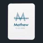 Magnet Flexible Navy bleu nom du garçon d'honneur lettre date masc<br><div class="desc">conception</div>