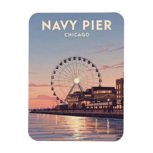 Magnet Flexible Navy Pier Chicago Illinois Travel (Vertical)